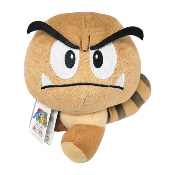 Super Mario Goomba Racoon Tail Tanooki Plush San-ei Japan NWT New With Tags 6" - Picture 1 of 10